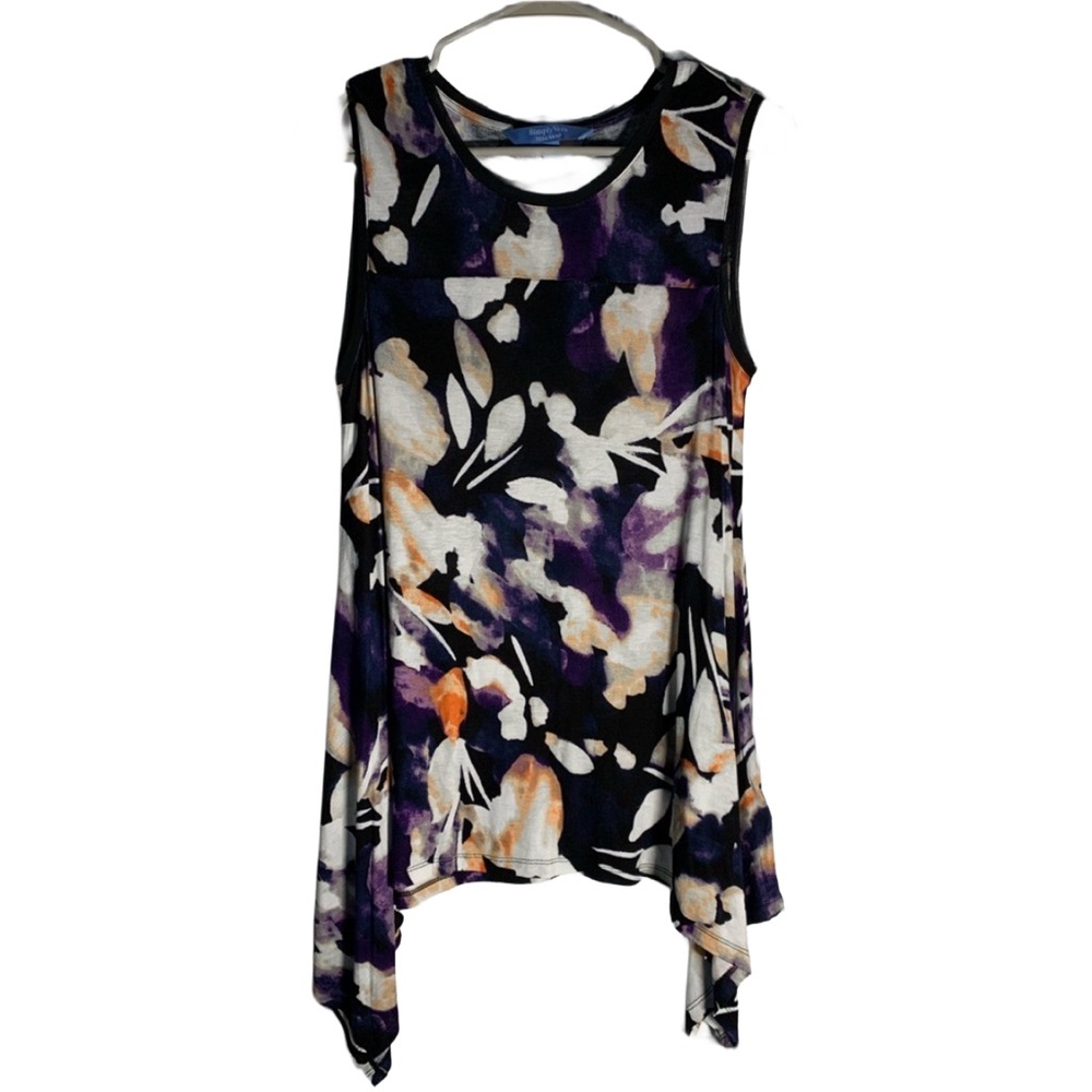 SIMPLY VERA VERA WANG Sleeveless Print Top with Handkerchief Style Bottom